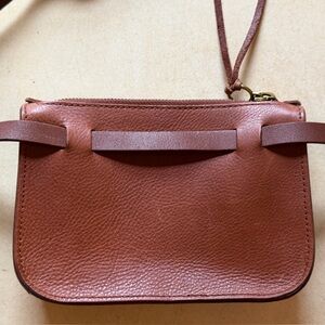Madewell Brown Leather Crossbody Bag Small Zip Top